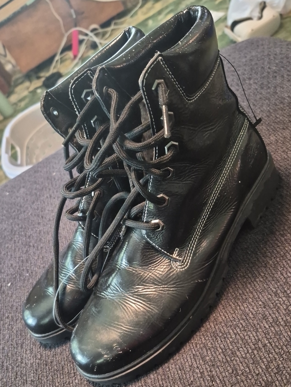 Timberland Black Lace-Up Women's Work Boots